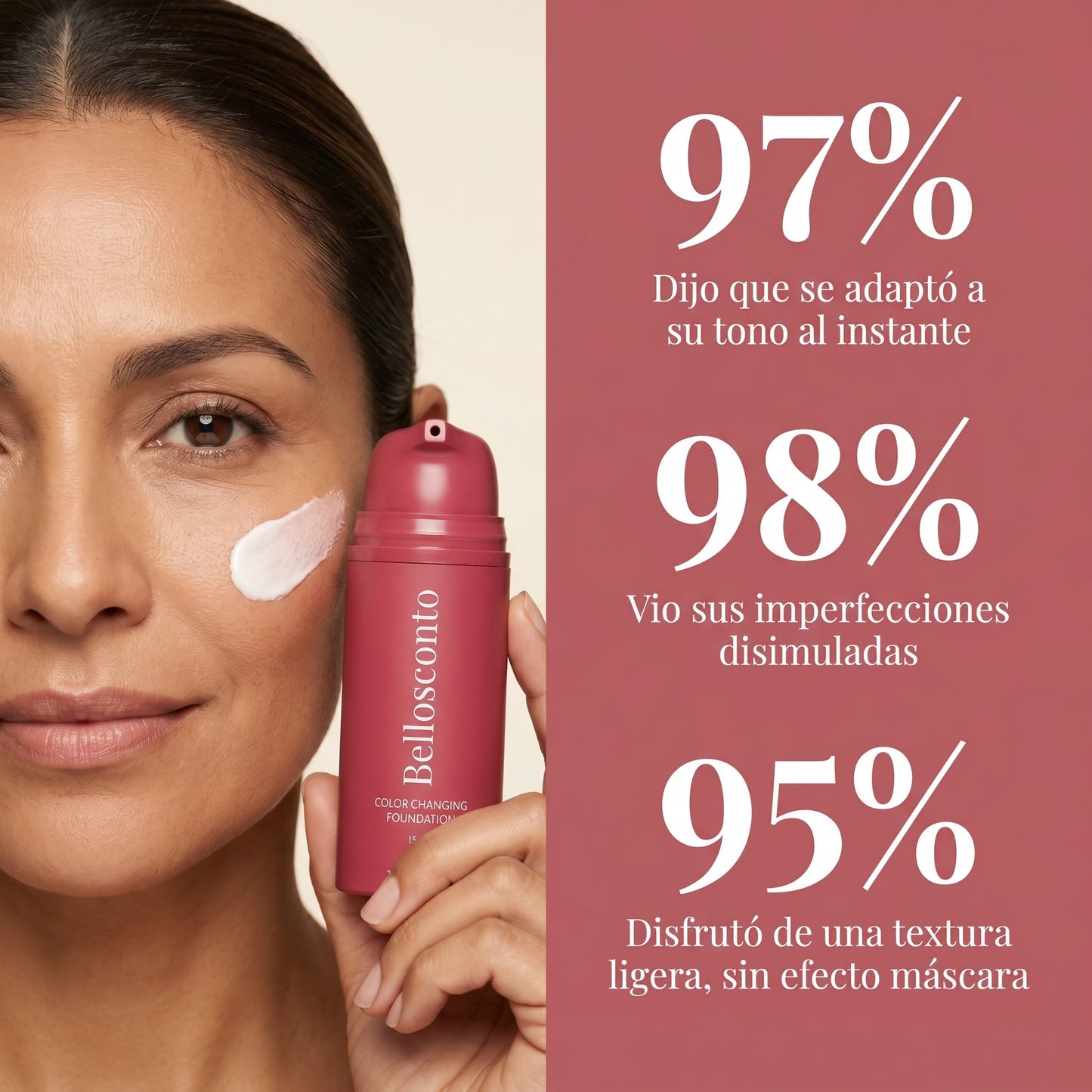 Base Coreana con Adaptación al Tono de Piel, Vitamina E y Protección Solar SPF 15 — TRUE TONE FOUNDATION™